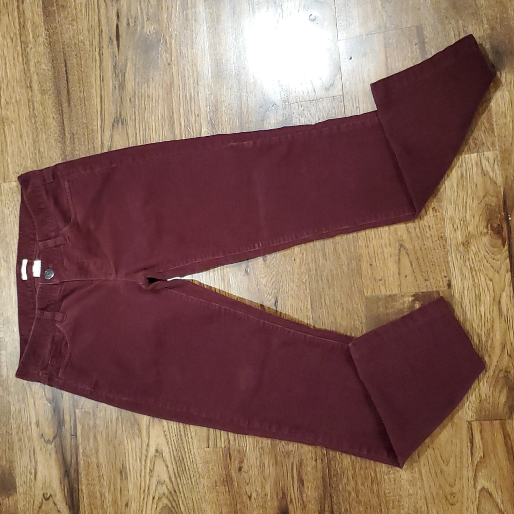 Womens J. Crew Matchstick burgundy corduroy jeans size 25S